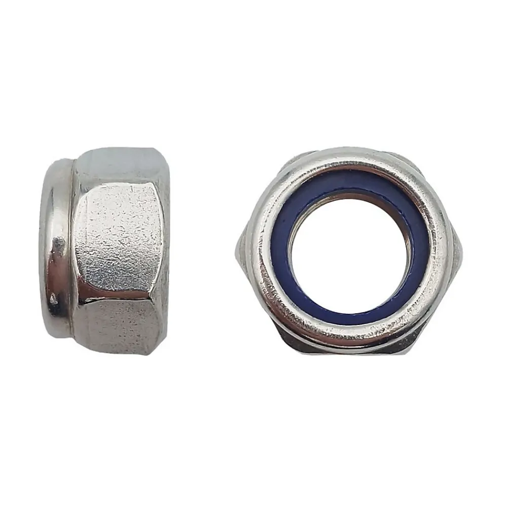D-Work Écrou-4 Coques de 50 Ecrous Freins Indésserrables M6 mm - DIN 985 - Inox A2 -