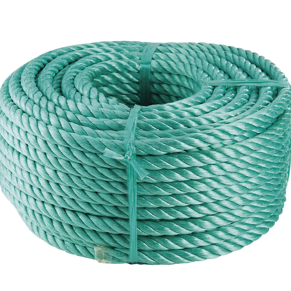 Corderies Tournonaises Corde en polyester verte 40m, Diamètre10mm