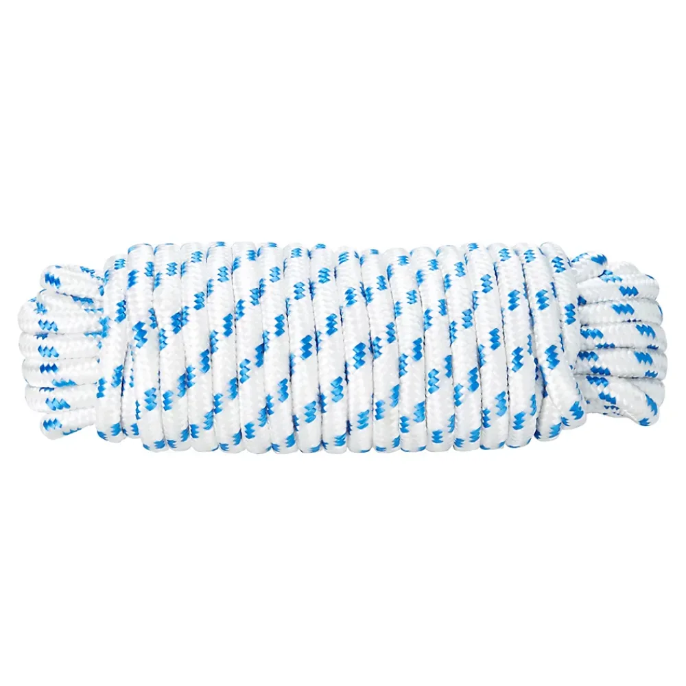 Diall Corde, Fil Et Ficelle-Corde tressée en polypropylène blanche et bleue ø12mm, 15 m