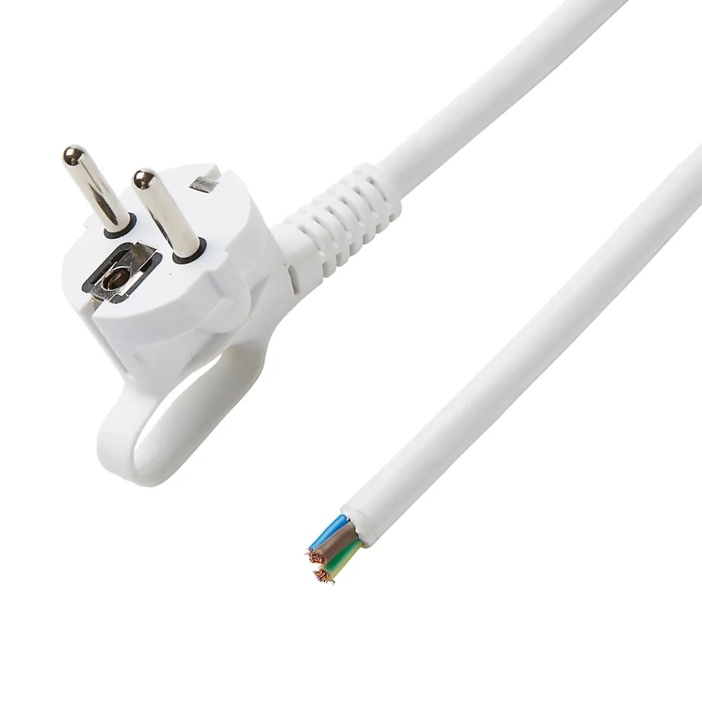 Diall Interrupteur Et Variateur De Lampe-Cordon de rechange pour appareil avec mise à la terre 16A H05VVF 3G1.5mm² 3m blanc