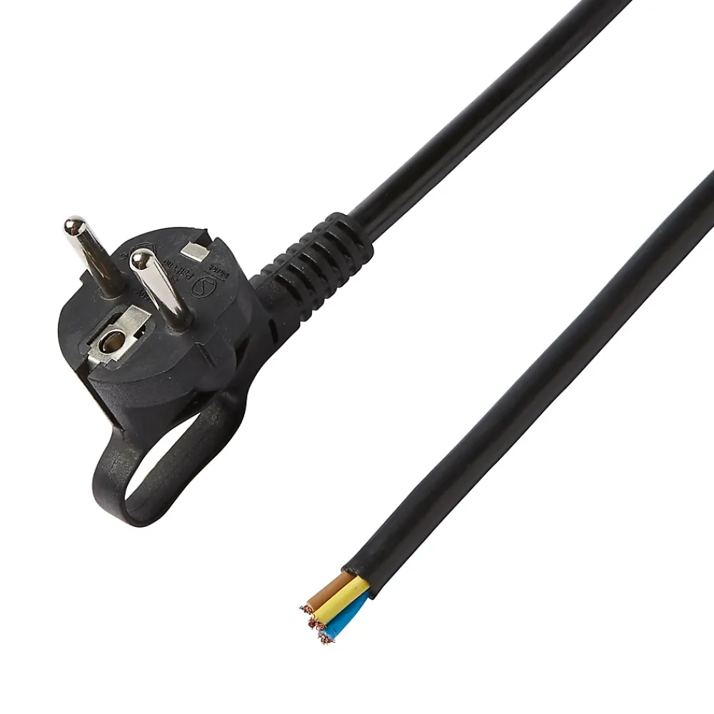 Diall Cordon pour appareil avec mise à la terre H05VVF 3G1.5mm² 16A 3m noir