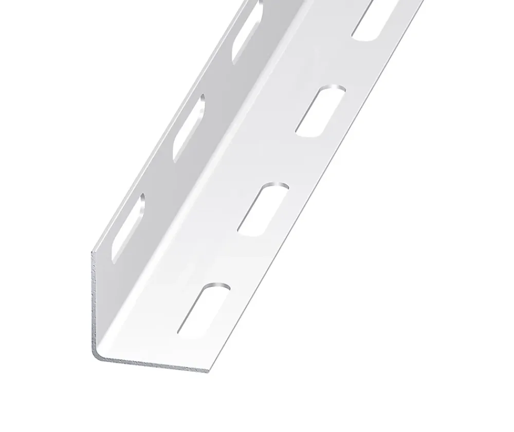 CQFD Cornière perforée acier époxy blanc 38 x 38 mm, 2 m