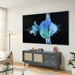 [En.Casa] Projecteur Et Lampe De Chantier-Écran de projection mural Väkhoga 100 pouces Full HD 4K 8K HDR gris en.casa