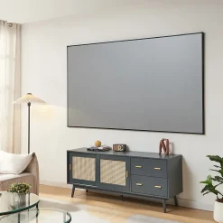 [En.Casa] Projecteur Et Lampe De Chantier-Écran de projection mural Väkhoga 100 pouces Full HD 4K 8K HDR gris en.casa