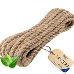 Creative Deco Corde, Fil Et Ficelle-30m Corde de Jute Epaisseur 20mm - Personnalisation Possible Tous les 5m - Corde Solide - Torsadé Fibres Naturelles