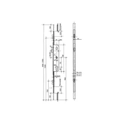 Ferco Loquet, Targette Et Moraillon De Porte-Crémone barillet axe 28mm longueur 1780mm ajustable haut et bas - - G-24452-18-L-1