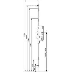 Ferco Loquet, Targette Et Moraillon De Porte-Crémone MATIC 40/70 4 galets têtière 16mm carré 7mm L 2150mm cote D 1045mm - - 6-33160-05-0-1