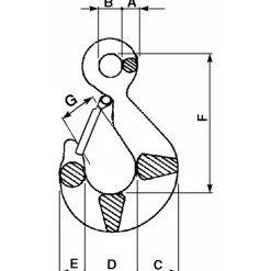 Lem Select Crochet de levage à oeil et linguet de sécurité 1600 Kg DIN 689