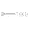 Thirard Crochet de sécurité chromé, 150mm -