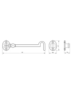 Thirard Entrebâilleur De Porte-Crochet de sécurité laitonné, 200mm -