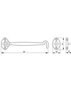 Thirard Entrebâilleur De Porte-Crochet de sécurité laitonné, 150mm -