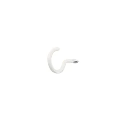 Diall Crochet rond à visser en acier plastifié blanc 30x17 mm - 4 pièces