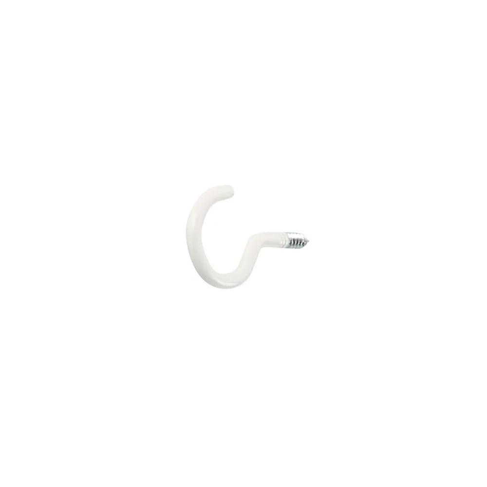 Diall Crochet rond à visser en acier plastifié blanc 30x17 mm - 4 pièces