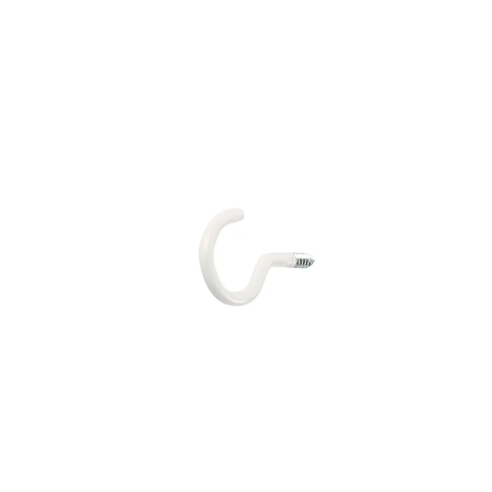 Diall Crochet À Visser-Crochet rond à visser en acier plastifié blanc 20x12 mm - 20 pièces
