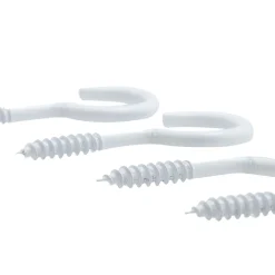Viswood Piton À Visser-Crochet à visser plastifié blanc filet bois