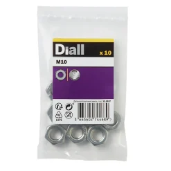 Diall Écrous hexagonaux en acier inoxydable A2 ø 10 - 10 pièces