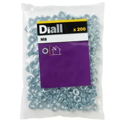 Diall Écrou-Écrous hexagonaux en acier zingué ø 8 - 200 pièces