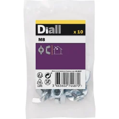 Diall Écrous à oreilles en acier zingués ø 8 - 10 pièces
