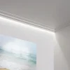 Orac Decor C390 STEPS Corniche plafond pour éclairage indirect et cache tringle à rideaux - 6x10x200cm (h x p x L) - A l'unité