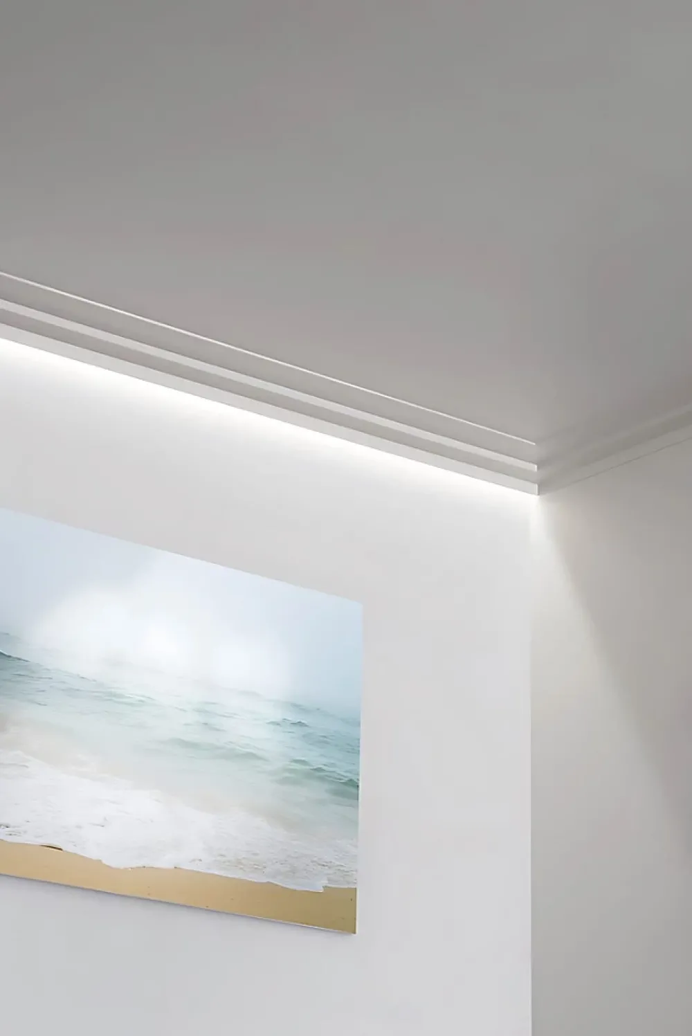 Orac Decor C390 STEPS Corniche plafond pour éclairage indirect et cache tringle à rideaux - 6x10x200cm (h x p x L) - A l'unité