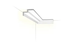 Orac Decor C390 STEPS Corniche plafond pour éclairage indirect et cache tringle à rideaux - 6x10x200cm (h x p x L) - A l'unité