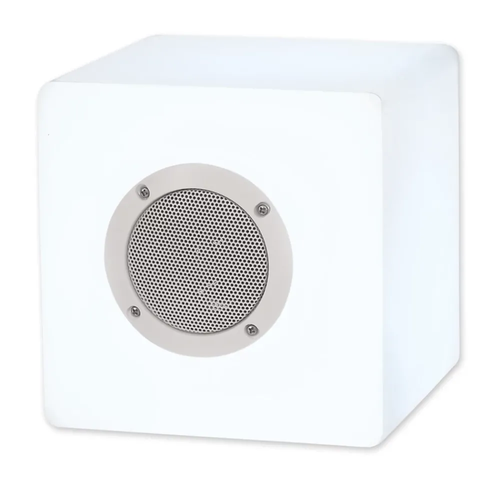 Näve Baladeuse-Cube décoratif avec Bluetooth 'Cube' en métal et plastique, avec changeur de couleur et LED intégrées