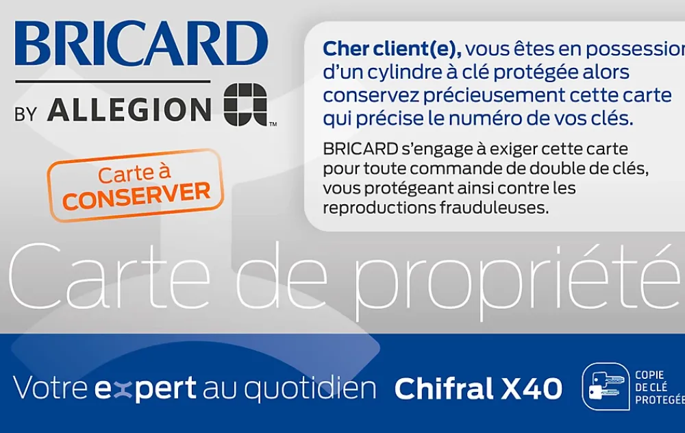 Bricard Cylindre débrayable Chifral x40 L.30x30 mm