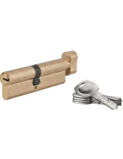 SP Cylindre de serrure à bouton 5G, 50Bx45mm, laiton, anti-arrachement, 5 clés -
