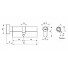SP Cylindre de serrure à bouton 5G, 30Bx40mm, nickel, anti-arrachement, 5 clés -
