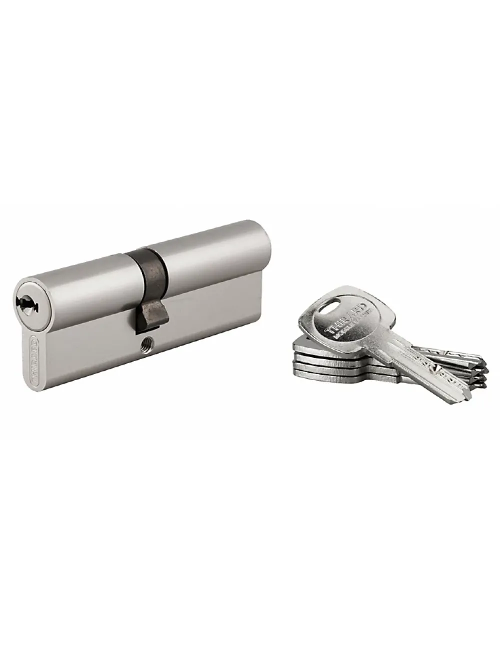 Thirard Cylindre de serrure double entrée Trafic 6, 40x50mm, nickel, anti-arrachement, anti-perçage, 5 clés -