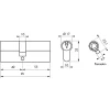 Thirard Cylindre de serrure double entrée SA, 40x55mm, anti-arrachement, nickel, 3 clés -