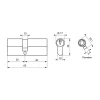 Thirard Cylindre de serrure double entrée SA, 25x40mm, anti-arrachement, nickel, 3 clés -