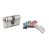 Thirard Cylindre de serrure double entrée T2, 30x30mm, nickel, anti-arrachement, anti-perçage, 5 clés SANS Fonction urgence -