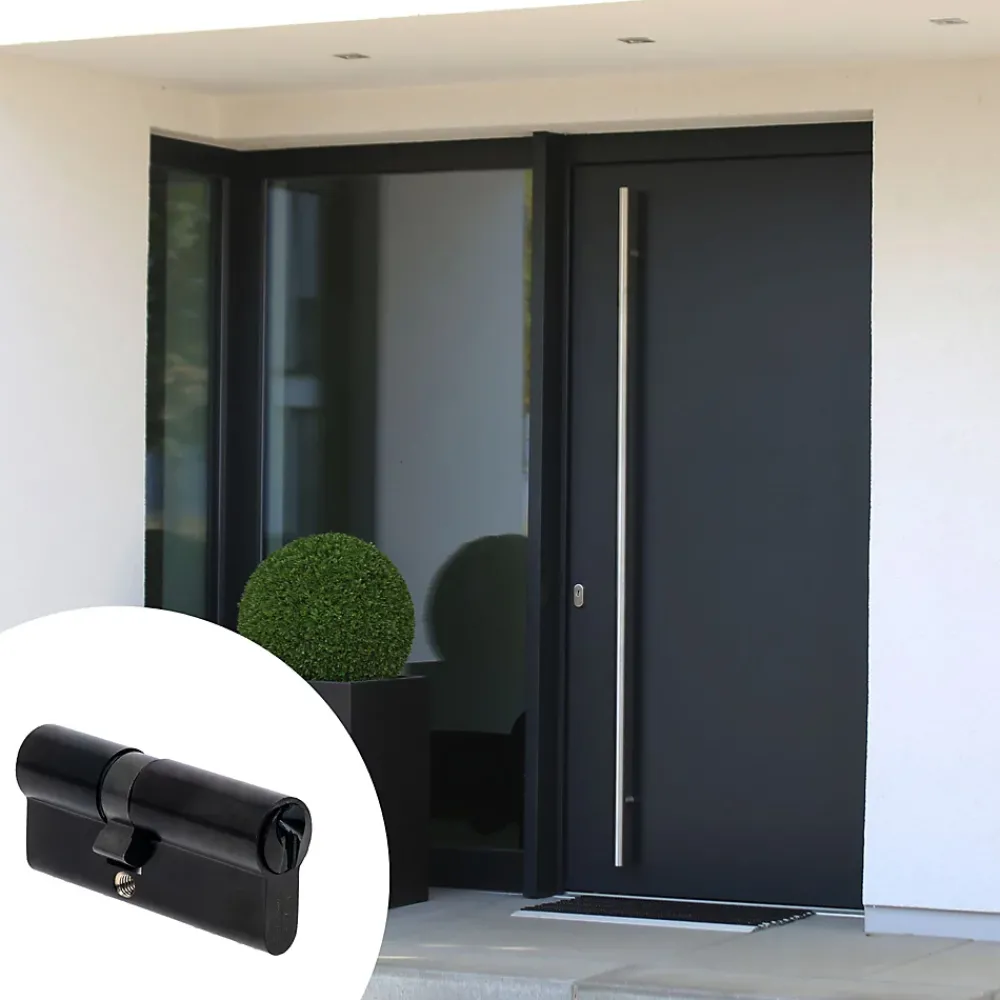 Vachette Cylindre de Serrure 30X40 mm finition PVD noir V5 3 clés