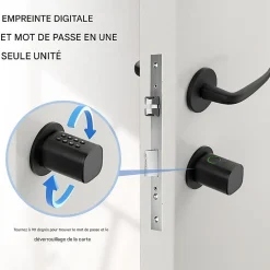 Automatisme Passion Serrure Connectée-Cylindre Électronique de Serrure Connectée Ouverture Code, RFID & Smartphone