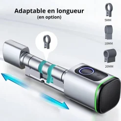 LOCKY Serrure Connectée-Cylindre électronique de serrure connecté -10 bio à empreinte digitale et badge rfid mifare