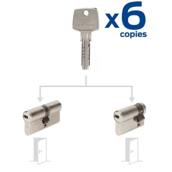 Bricard 2 Cylindres débrayables 30x30/30x10 mm avec 6 clés