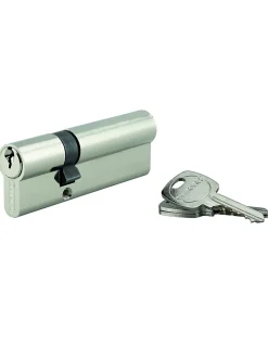 Thirard Cylindre De Serrure-Cylindre STD double entrée, 35 x 65 mm anti-arrachement, nickelé, 3 clés -