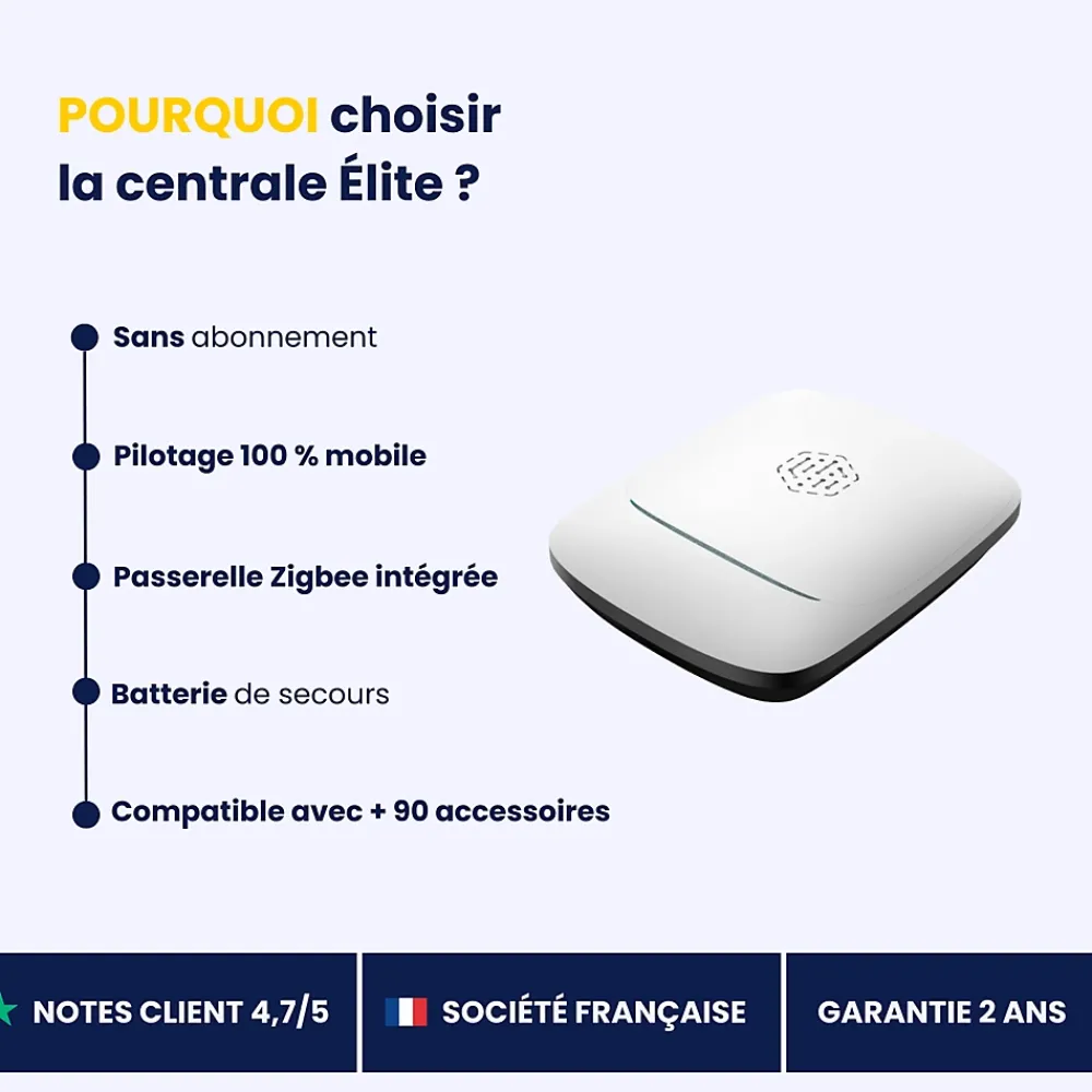 Daewoo - Pack Alarme Maison sans Fil Elite (Tranquillité+) - Centrale PA501Z - Kit XXL 20 Accessoires + 2 Caméras solaires Motoris