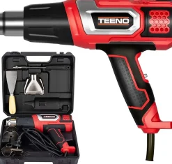 Teeno Décapeur thermique 2000W Pistolet à Air Chaud coffret avec 8 accessoires