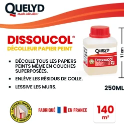 Quelyd Décolleur de papier peint Dissoucol - surface de couverture 140 m² - contenance 0,25 L - 30611831