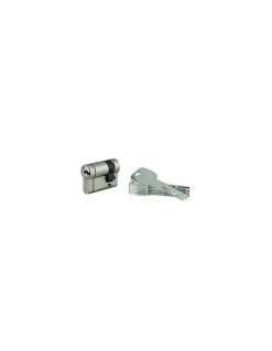 Thirard Demi cylindre de serrure Transit 1 UNIKEY (achetez-en plusieurs, ouvrez avec la même clé), 40x10mm, 5 clés, nickelé -