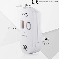 Generique Detecteur de gaz naturel. gpl et charbon alarme sonore affichage led modele brj-502 - D MODUN