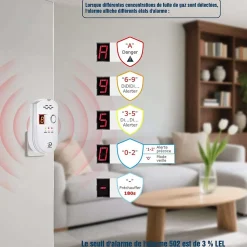 Generique Detecteur de gaz naturel. gpl et charbon alarme sonore affichage led modele brj-502 - D MODUN