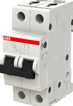 ABB Disjoncteur bipolaire courbe D 20A