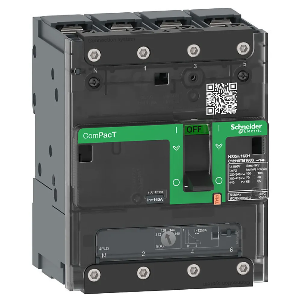 Schneider Electric Disjoncteur ComPacT NSXmF - TM-D 100A - 4P - 36kA - Borne à cosses