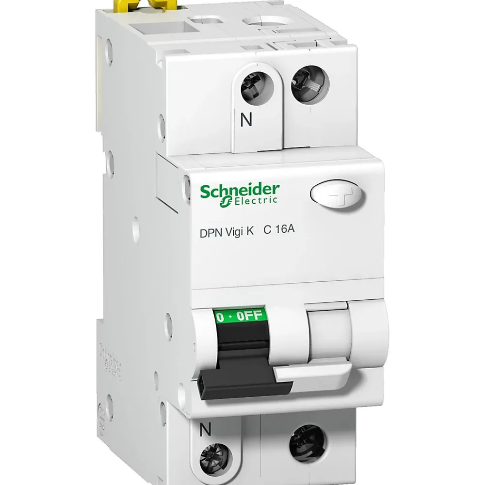 Schneider Electric Interrupteur Et Disjoncteur Différentiel-Disjoncteur Différentiel 30ma 20a - 1p+n - 6ka - Type Ac Courbe C - 2 Modules - Acti9 Dpn Vigi K - Schneider