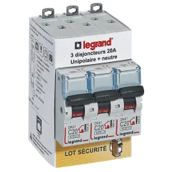 Legrand Disjoncteur DNX3 unipolaire + neutre 20A vendu par 3 pièces