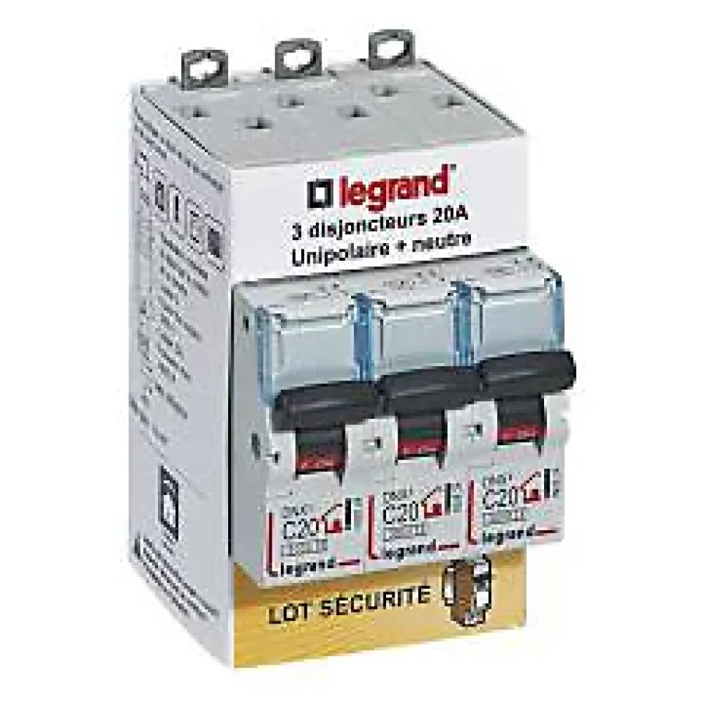 Legrand Disjoncteur DNX3 unipolaire + neutre 20A vendu par 3 pièces