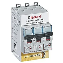 Legrand Disjoncteur Et Coupe-Circuit-Disjoncteur DNX3 unipolaire + neutre 16A vendu par 3 pièces